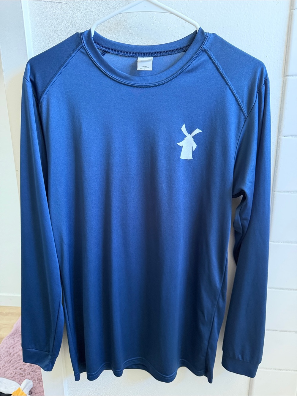 Dutch Bros Navy Blue Long-Sleeve Performance Tee with White Windmill